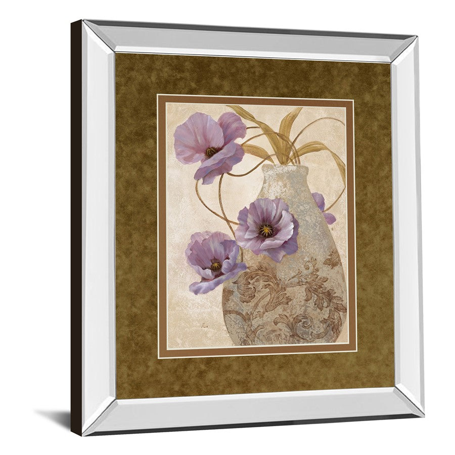 Classy Living Purple Sophistication II 34x40in Wall Art | Transitional Floral Print with Mirrored Frame | Living Room & Bedroom Gallery | Model DM5301MF