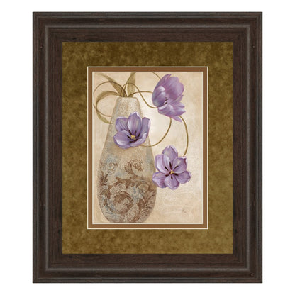 Classy Living Lavender Grace 34x40in Wall Art | Transitional Floral Print in Cinnamon Mocha Frame | Living Room & Bedroom Decor | 34 x 40 x | Model DM5302