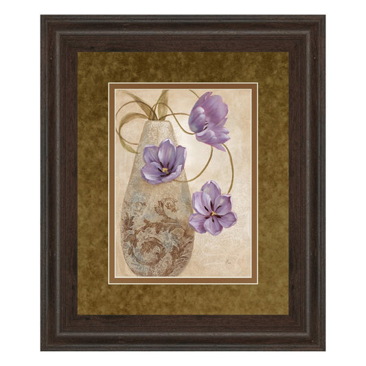 Classy Living Lavender Grace 34x40in Wall Art | Transitional Floral Print in Cinnamon Mocha Frame | Living Room & Bedroom Decor | 34 x 40 x | Model DM5302