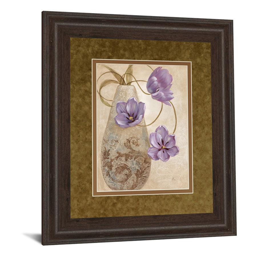 Classy Living Lavender Grace 34x40in Wall Art | Transitional Floral Print in Cinnamon Mocha Frame | Living Room & Bedroom Decor | 34 x 40 x | Model DM5302