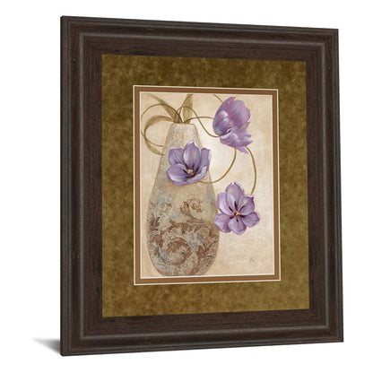 Classy Living Lavender Grace 34x40in Wall Art | Transitional Floral Print in Cinnamon Mocha Frame | Living Room & Bedroom Decor | 34 x 40 x | Model DM5302