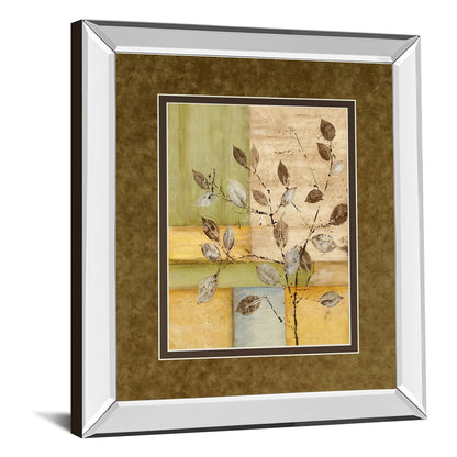 Classy Living Serene Leaves 34x40in Wall Art | Transitional Mirrored Frame | Living Room, Bedroom & Office Decor | 34 x 40 x 3 in | Model DM5304MF