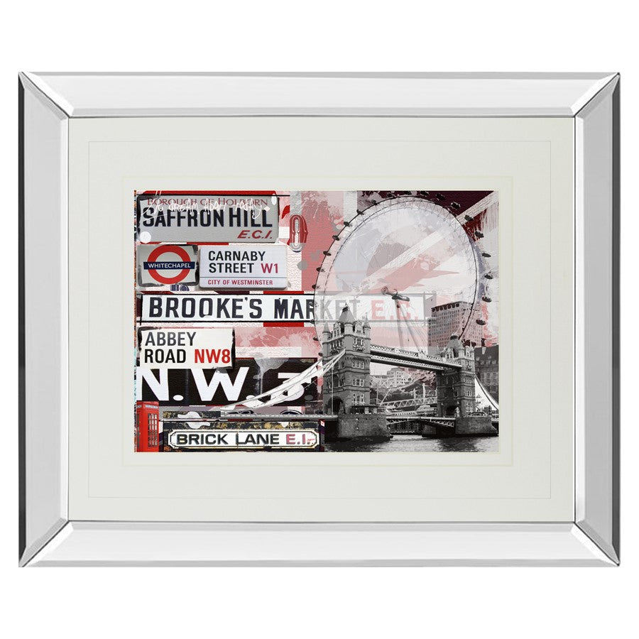 Classy Living Saffron Hill 40x34in Wall Art | Contemporary Mirrored Frame Urban Collage | Living Room & Office Decor | 40 x 34 x 3 in | Model DM5311MF