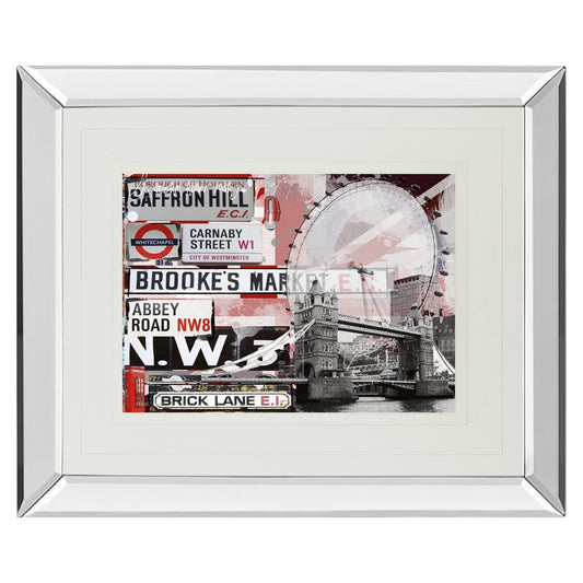 Classy Living Saffron Hill 40x34in Wall Art | Contemporary Mirrored Frame Urban Collage | Living Room & Office Decor | 40 x 34 x 3 in | Model DM5311MF