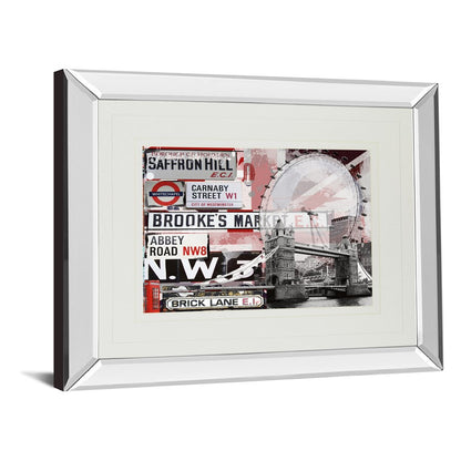 Classy Living Saffron Hill 40x34in Wall Art | Contemporary Mirrored Frame Urban Collage | Living Room & Office Decor | 40 x 34 x 3 in | Model DM5311MF