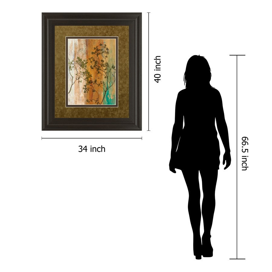 Classy Living Spring Branch II 34x40in Wall Art | Dark Chocolate Framed Contemporary Nature Print | Living Room & Office Decor | 1 x 34 x | Model DM5318