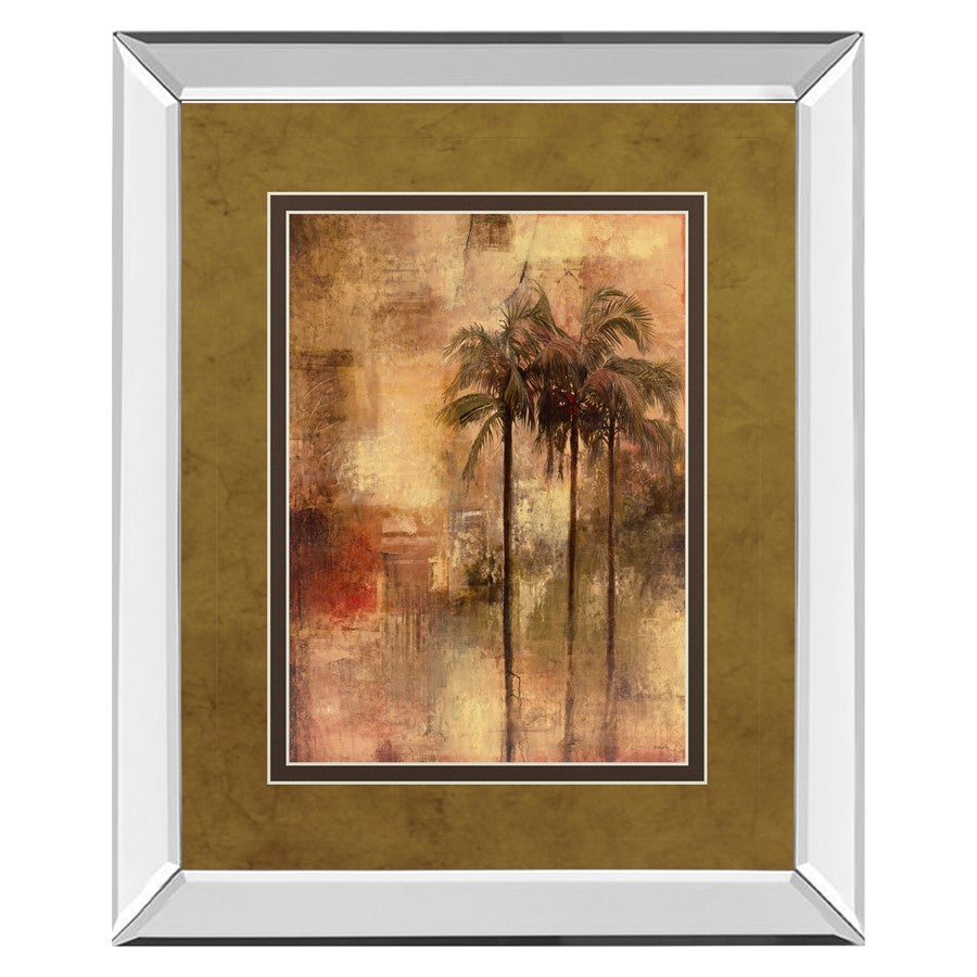 Classy Living Golden Palm Escape 34x40in Wall Art | Transitional Mirrored Frame | Living Room, Bedroom & Office Decor | 40 in H | Model DM5323MF