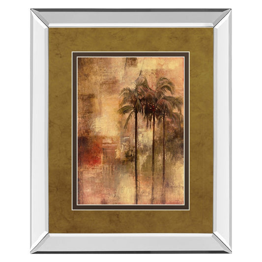 Classy Living Golden Palm Escape 34x40in Wall Art | Transitional Mirrored Frame | Living Room, Bedroom & Office Decor | 40 in H | Model DM5323MF