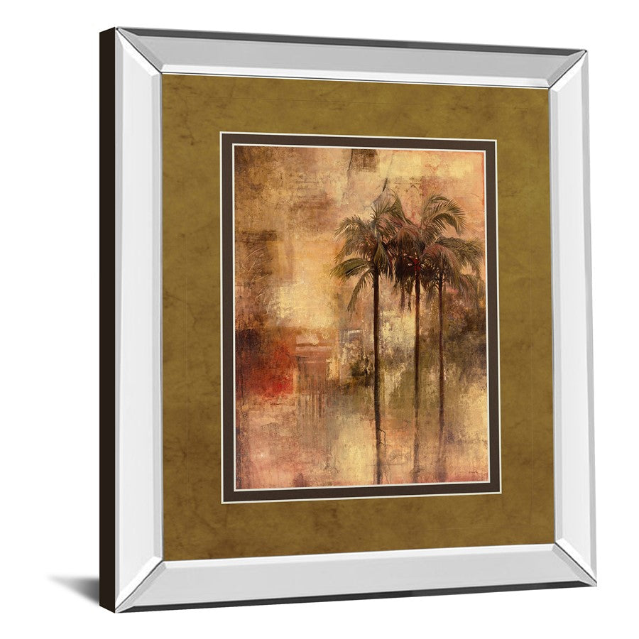 Classy Living Golden Palm Escape 34x40in Wall Art | Transitional Mirrored Frame | Living Room, Bedroom & Office Decor | 40 in H | Model DM5323MF
