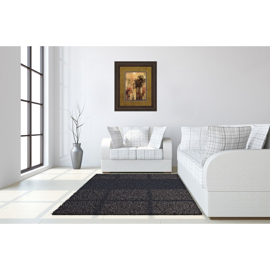 Classy Living Palm Serenity 34x40in Wall Art | Transitional Framed Paper Print in Cinnamon Mocha MDF Frame | Living Room & Office Decor | Model DM5324