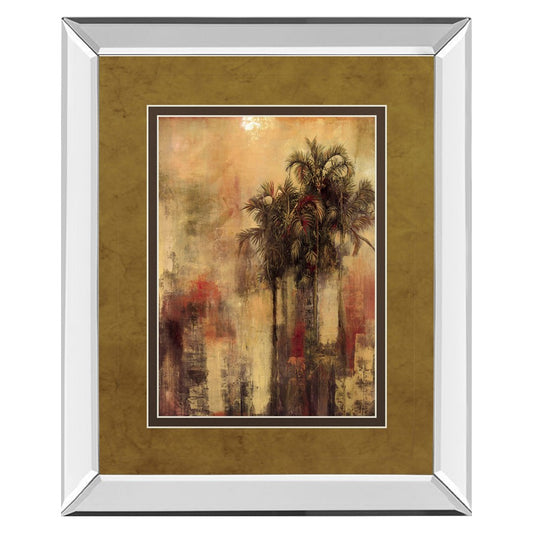 Classy Living Palm Serenity 34x40in Wall Art | Transitional Mirrored Frame | Living Room & Office Decor | 34 x 40 x 3 in | Model DM5324MF