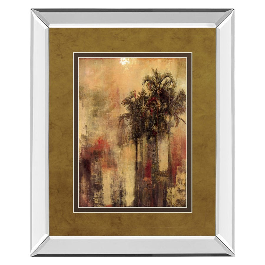 Classy Living Palm Serenity 34x40in Wall Art | Transitional Mirrored Frame | Living Room & Office Decor | 34 x 40 x 3 in | Model DM5324MF