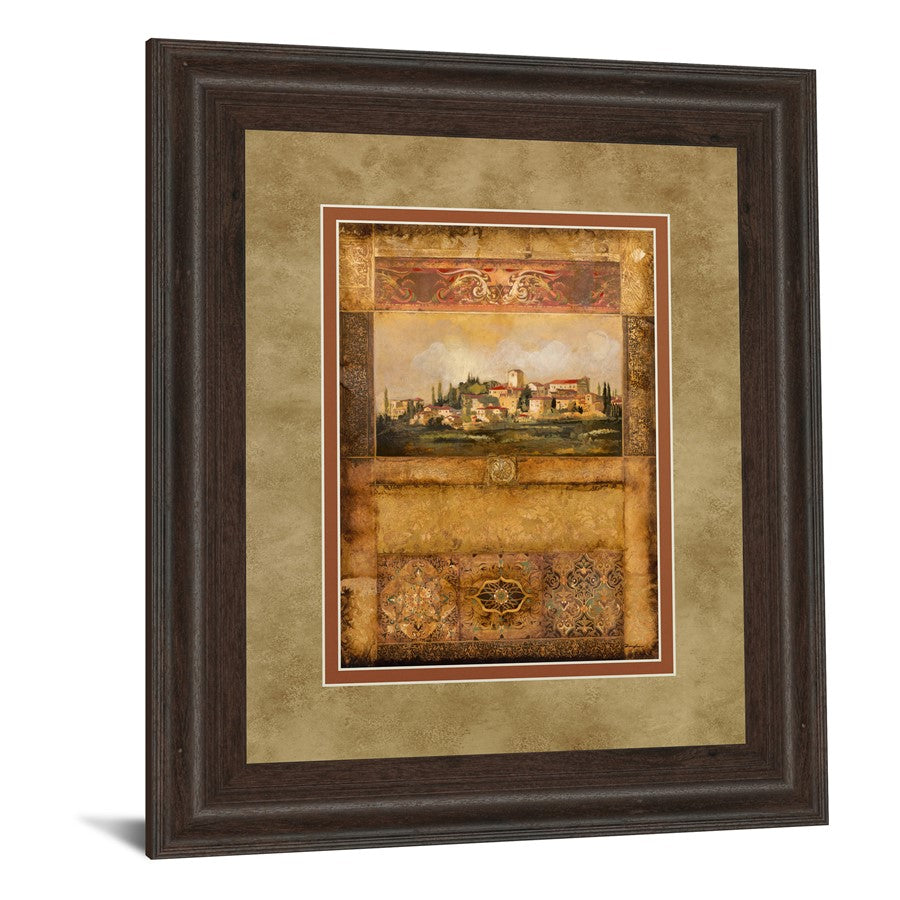 Classy Living Tuscan Vista 34x40in Framed Wall Art | Transitional Cinnamon Mocha MDF Frame and Paper Print | Living Room, Office & Study | Model DM5327