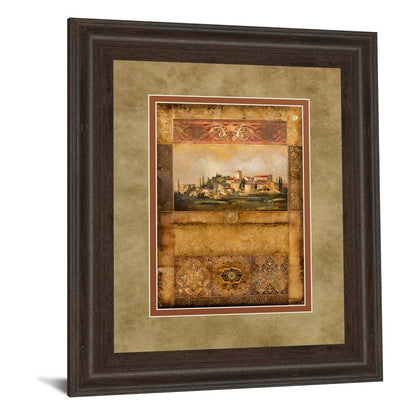 Classy Living Tuscan Vista 34x40in Framed Wall Art | Transitional Cinnamon Mocha MDF Frame and Paper Print | Living Room, Office & Study | Model DM5327