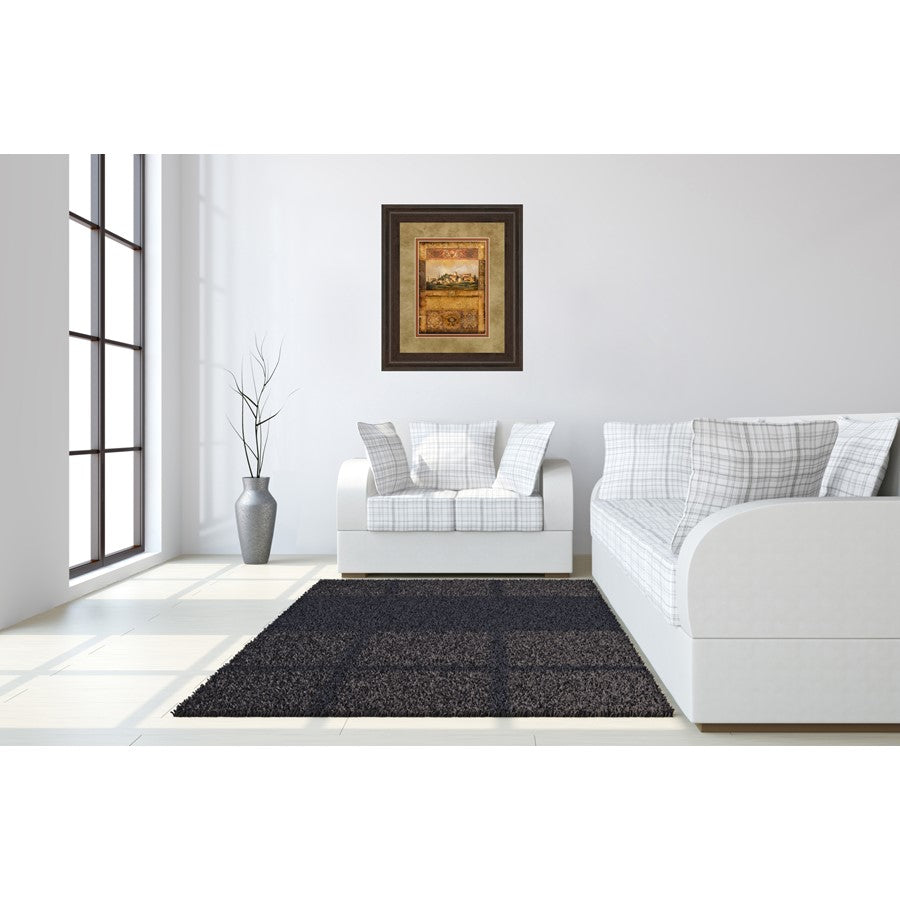 Classy Living Tuscan Vista 34x40in Framed Wall Art | Transitional Cinnamon Mocha MDF Frame and Paper Print | Living Room, Office & Study | Model DM5327