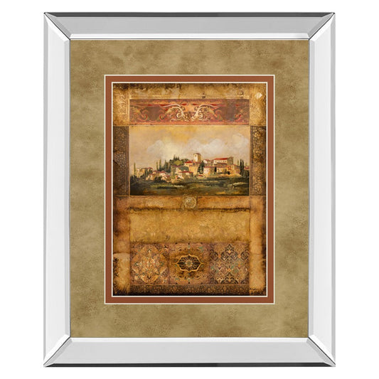 Classy Living Tuscan Vista 40in H Wall Art | Transitional Mirrored Frame | Living Room & Office Decor | 34 x 40 x 3 in | Model DM5327MF
