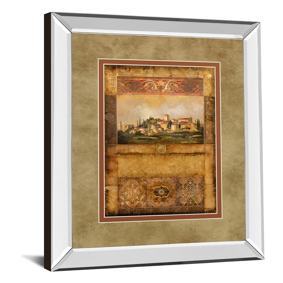 Classy Living Tuscan Vista 40in H Wall Art | Transitional Mirrored Frame | Living Room & Office Decor | 34 x 40 x 3 in | Model DM5327MF
