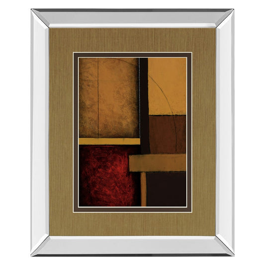 Classy Living Muted Ember Shapes Wall Art 34x40in | Contemporary Mirrored Frame | Living Room & Office Decor | 34 x 40 x 3 in | Model DM5331MF