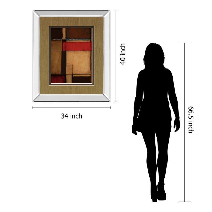 Classy Living Earthbound Harmony 34x40 Wall Art | Contemporary Mirrored Frame Abstract | Living Room, Office & Den Decor | 34 x 40 x 3 in | Model DM5332MF