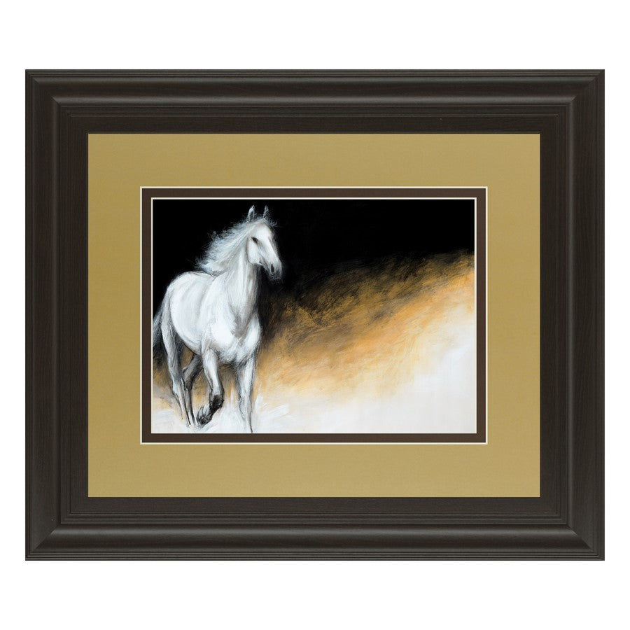 Classy Living Ethereal Stallion 40x34in Wall Art | Transitional Dark Chocolate MDF Frame with Glass | Living Room & Office Decor | 1 x 40 x | Model DM5334