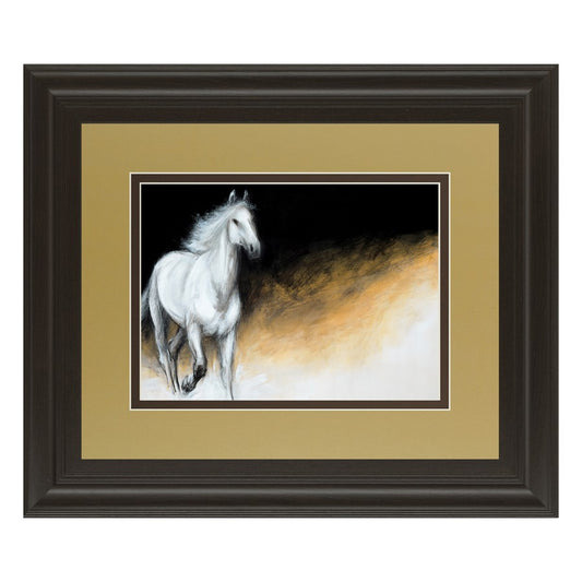 Classy Living Ethereal Stallion 40x34in Wall Art | Transitional Dark Chocolate MDF Frame with Glass | Living Room & Office Decor | 1 x 40 x | Model DM5334