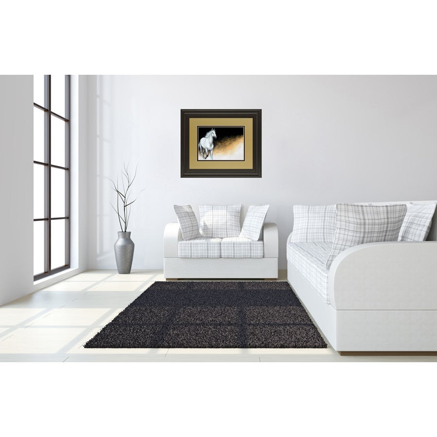 Classy Living Ethereal Stallion 40x34in Wall Art | Transitional Dark Chocolate MDF Frame with Glass | Living Room & Office Decor | 1 x 40 x | Model DM5334