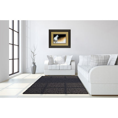 Classy Living Ethereal Stallion 40x34in Wall Art | Transitional Dark Chocolate MDF Frame with Glass | Living Room & Office Decor | 1 x 40 x | Model DM5334