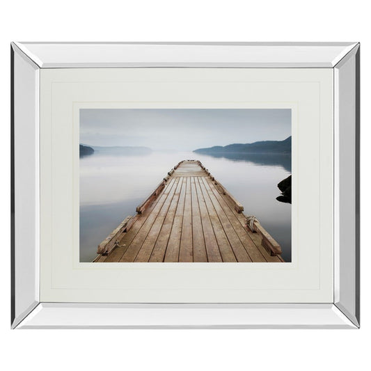 Classy Living Tranquil Dock Wall Art 40x34in | Contemporary Mirrored Frame | Living Room, Bedroom & Office Decor | 3 x 40 x 34 in | Model DM5339MF