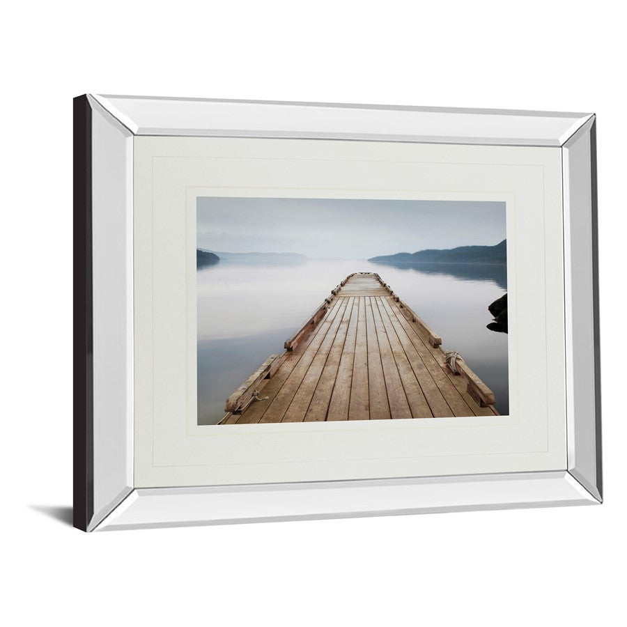 Classy Living Tranquil Dock Wall Art 40x34in | Contemporary Mirrored Frame | Living Room, Bedroom & Office Decor | 3 x 40 x 34 in | Model DM5339MF