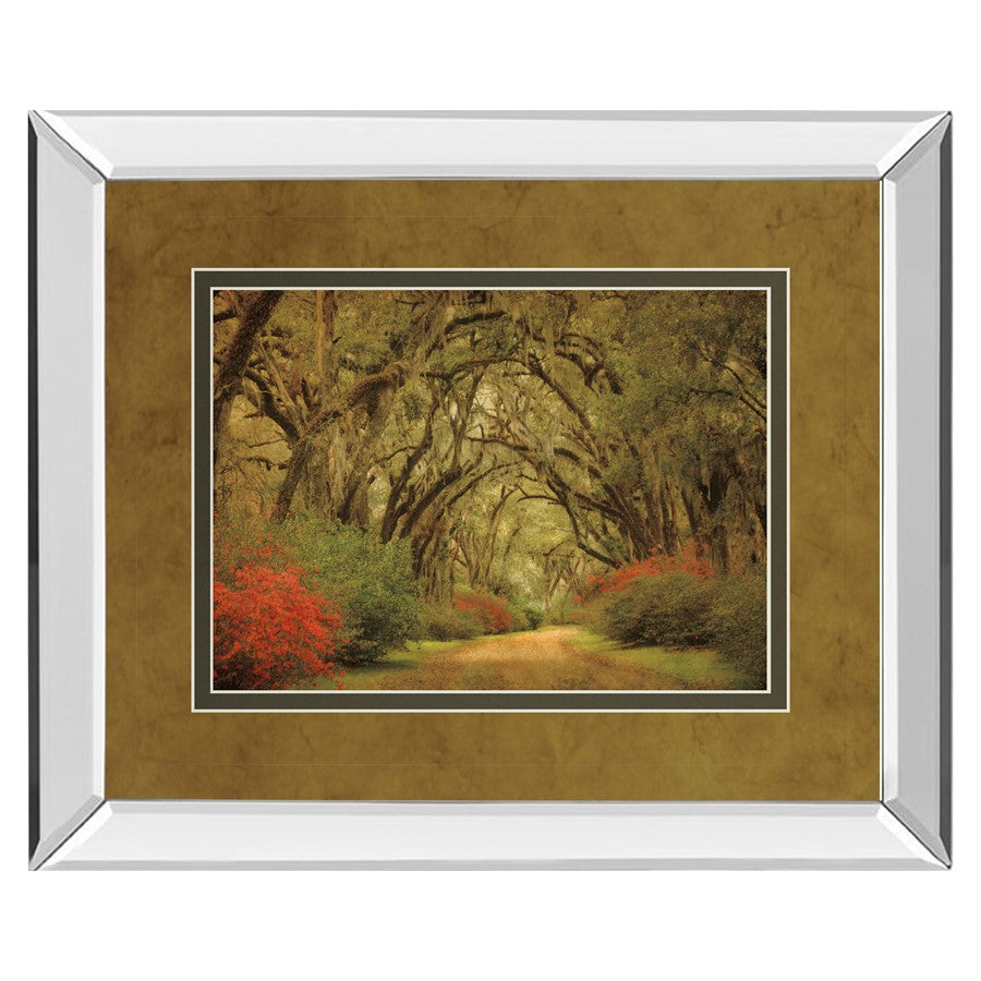 Classy Living Oak Pathway Wall Art 40x34in | Transitional Mirrored Frame | Living Room & Office Decor | 40 x 34 x 3 in | Model DM5342MF