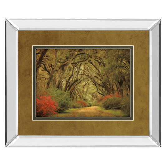 Classy Living Oak Pathway Wall Art 40x34in | Transitional Mirrored Frame | Living Room & Office Decor | 40 x 34 x 3 in | Model DM5342MF