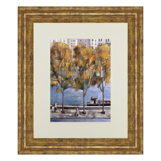 Classy Living Parisian Autumn Wall Art 34x40in | Transitional Gilded Radiance MDF Frame and Paper Print | Living Room & Office Decor | 34 x | Model DM5347