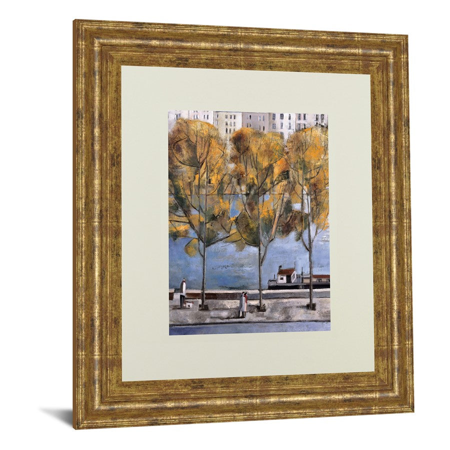 Classy Living Parisian Autumn Wall Art 34x40in | Transitional Gilded Radiance MDF Frame and Paper Print | Living Room & Office Decor | 34 x | Model DM5347