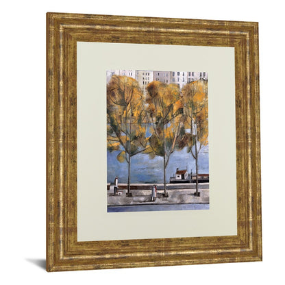 Classy Living Parisian Autumn Wall Art 34x40in | Transitional Gilded Radiance MDF Frame and Paper Print | Living Room & Office Decor | 34 x | Model DM5347