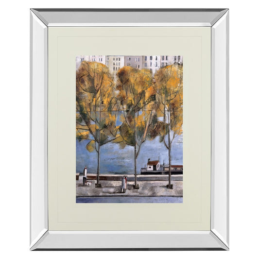 Classy Living Parisian Autumn Wall Art 34x40in | Transitional Mirrored Frame | Living Room & Office Decor | 34 x 40 x 3 in | Model DM5347MF