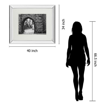 Classy Living Riquewihr Archway Wall Art 40x34in | Contemporary Mirrored Frame | Living Room & Office Gallery Decor | 40 x 34 x 3 in | Model DM5353MF