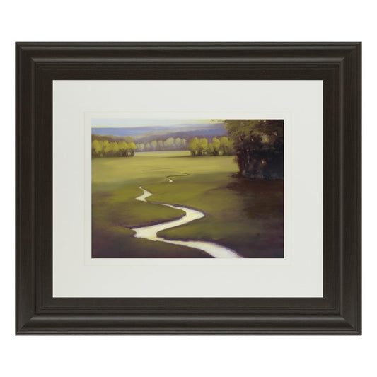 Classy Living Lifting Mist 40x34in Wall Art | Transitional Dark Chocolate MDF Frame with Multicolor Paper Print | Living Room & Office | Model DM5357