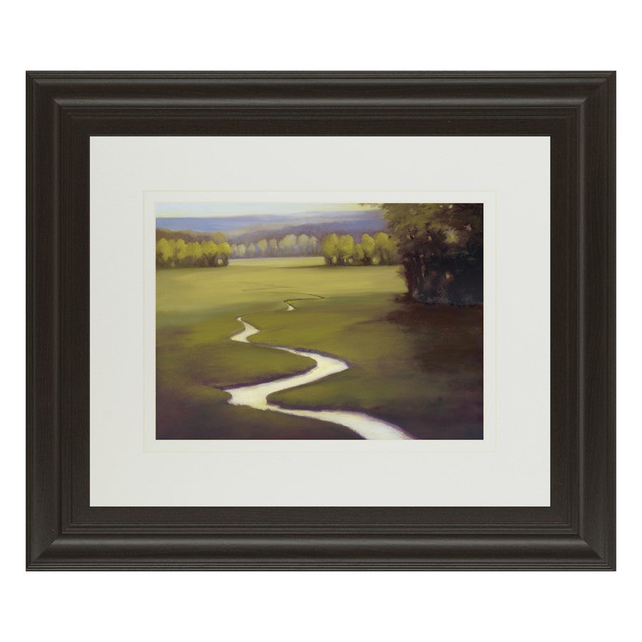 Classy Living Lifting Mist 40x34in Wall Art | Transitional Dark Chocolate MDF Frame with Multicolor Paper Print | Living Room & Office | Model DM5357