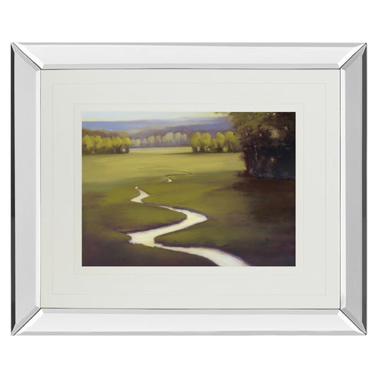 Classy Living Lifting Mist 40x34in Wall Art | Transitional Mirrored Frame Landscape | Living Room, Office & Bedroom Decor | 3 x 40 x 34 in | Model DM5357MF