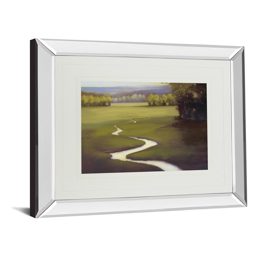 Classy Living Lifting Mist 40x34in Wall Art | Transitional Mirrored Frame Landscape | Living Room, Office & Bedroom Decor | 3 x 40 x 34 in | Model DM5357MF