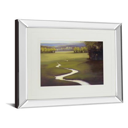 Classy Living Lifting Mist 40x34in Wall Art | Transitional Mirrored Frame Landscape | Living Room, Office & Bedroom Decor | 3 x 40 x 34 in | Model DM5357MF