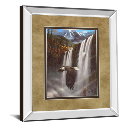 Classy Living Majestic Eagle Flight Wall Art 34x40in | Traditional Mirrored Frame with Double Matting | Living Room & Office Decor | 34 x | Model DM5366MF