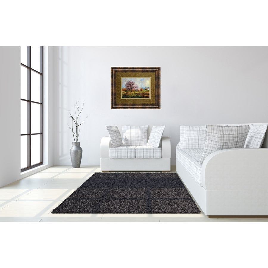 Classy Living Spring Blossoms 40x34in Wall Art | Transitional Framed Graphic Art with Dark Chocolate MDF Frame | Living Room & Bedroom | Model DM5373