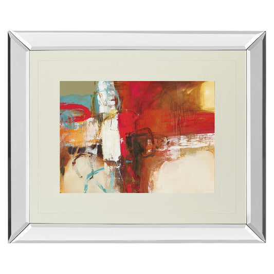 Classy Living Woven Energy 40x34in Rectangular Wall Art | Contemporary Multicolor Abstract on Mirrored Frame | Living Room & Office Focal | Model DM5381MF