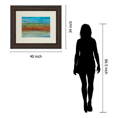 Classy Living Serene Horizon 40x34in Wall Art | Contemporary Abstract Cinnamon Mocha MDF Frame | Living Room & Office Decor | 1 x 40 x 34 in | Model DM5382