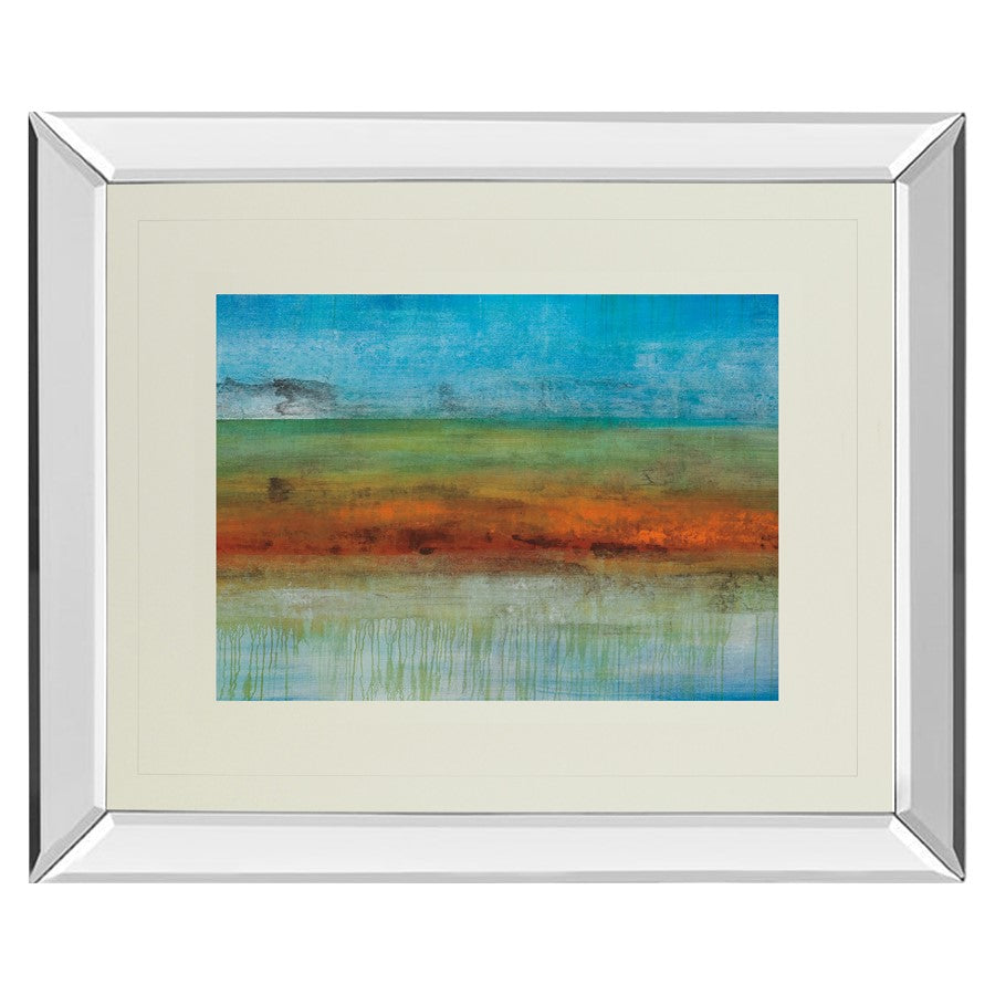 Classy Living Serene Horizon 40x34in Wall Art | Contemporary Mirrored Frame Abstract | Living Room & Office Decor | 40 x 34 x 3 in | Model DM5382MF