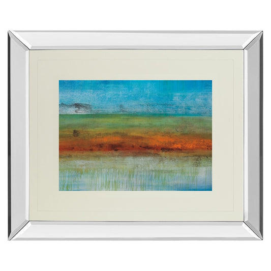 Classy Living Serene Horizon 40x34in Wall Art | Contemporary Mirrored Frame Abstract | Living Room & Office Decor | 40 x 34 x 3 in | Model DM5382MF