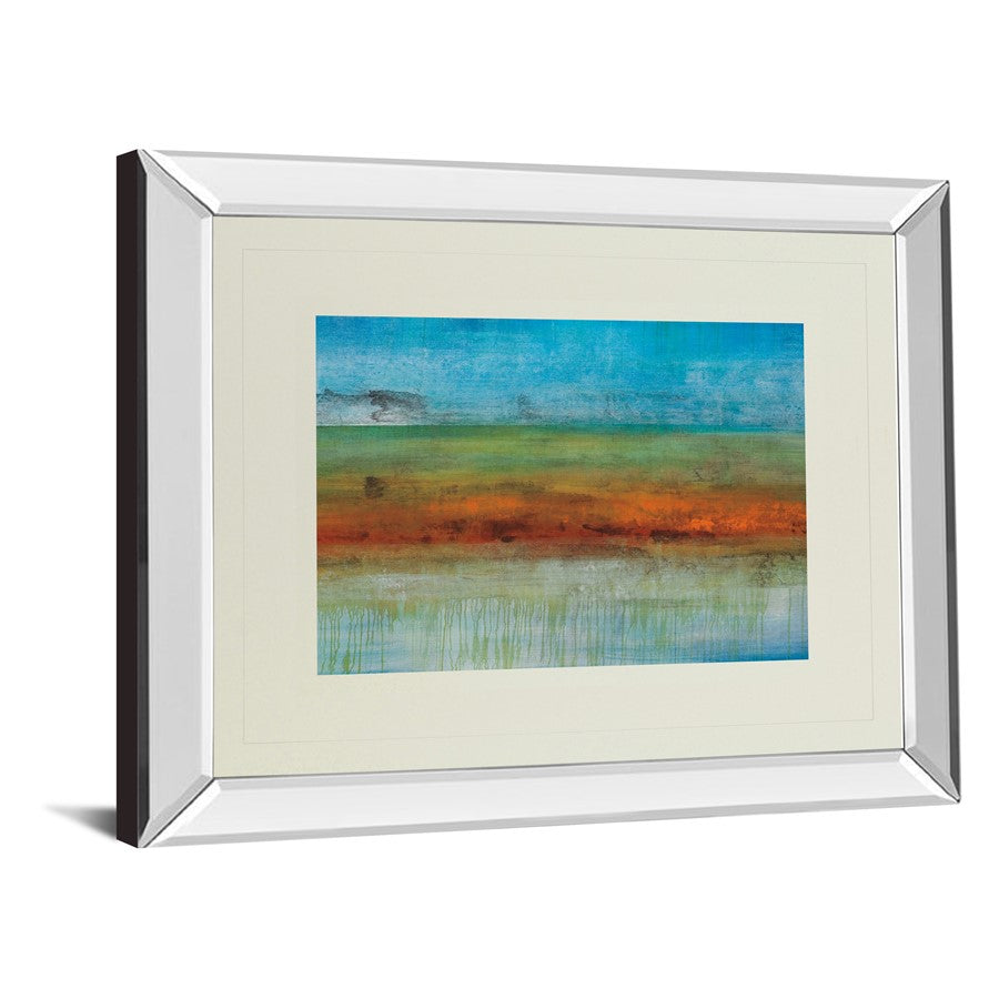 Classy Living Serene Horizon 40x34in Wall Art | Contemporary Mirrored Frame Abstract | Living Room & Office Decor | 40 x 34 x 3 in | Model DM5382MF