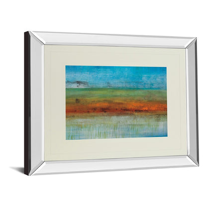 Classy Living Serene Horizon 40x34in Wall Art | Contemporary Mirrored Frame Abstract | Living Room & Office Decor | 40 x 34 x 3 in | Model DM5382MF