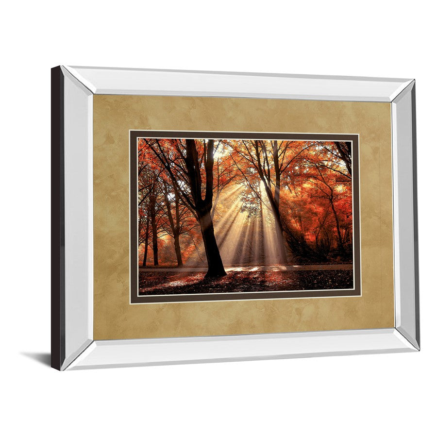 Classy Living Autumn Radiance 40x34in Wall Art | Contemporary Mirrored Frame with Autumn Scene | Living Room & Office Decor | 40 x 34 x 3 | Model DM5390MF